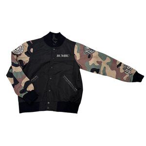 Bumbu Rum Camouflage Varsity Jacket Mens  "For Staff Only" Black & Camo
